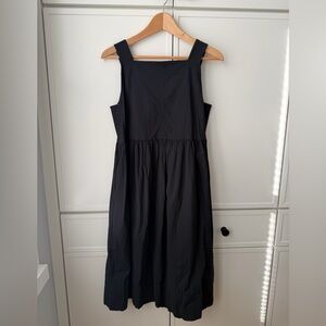 Everlane The Seersucker Black Midi Dress